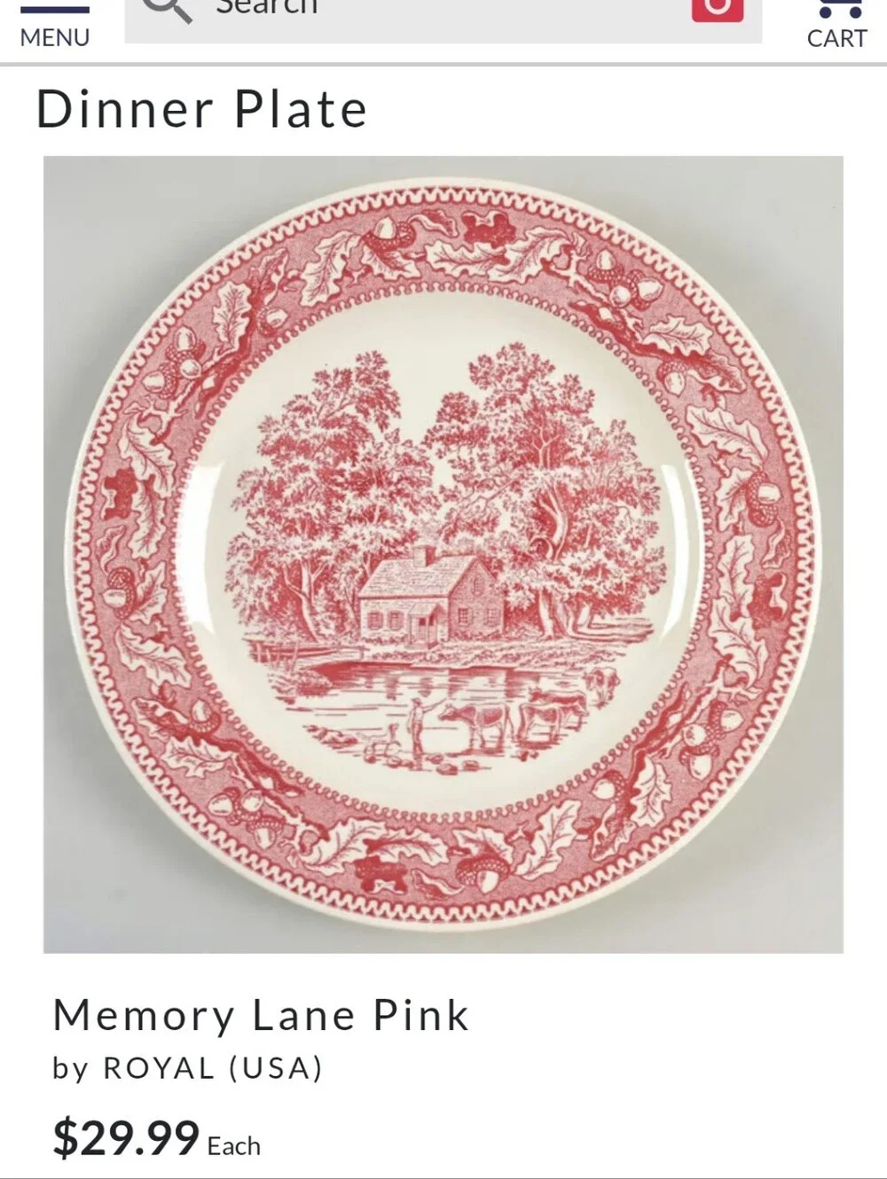 8 Vintage Memory Lane, Made In USA, Pink and White Dishes